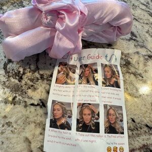 Pink Satin Hair Roller by Unknown Brand